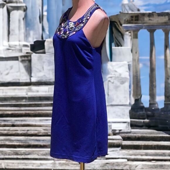 TRINA TURK SPRING SUMMER SLEEVELESS DRESS STONE BEADS PEARLS BLING MEDIUM - Picture 3 of 10